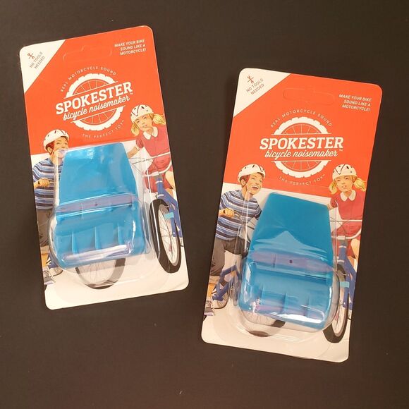 Spokester Bicycle Noisemaker Lot of 2 Blue Makes Bike Sound like a Motorcycle - Picture 1 of 5